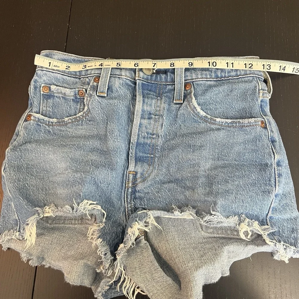 Levi's 501 High Rise Button‎ Fly Denim Mini Cut Off Shorts Womens 25 Medium Wash
